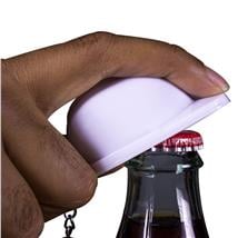 White Construction Hat Bottle Opener Keychain